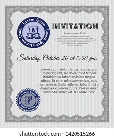 Grey Formal invitation. With guilloche pattern and background. Detailed. Sophisticated design. 