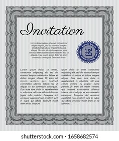 Grey Formal invitation. With guilloche pattern. Customizable, Easy to edit and change colors. Superior design. 
