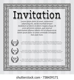 Grey Formal invitation. With guilloche pattern and background. Customizable, Easy to edit and change colors. Nice design. 