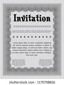 Grey Formal invitation. With linear background. Customizable, Easy to edit and change colors. Lovely design. 