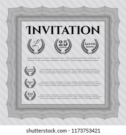 Grey Formal invitation. With linear background. Nice design. Customizable, Easy to edit and change colors. 