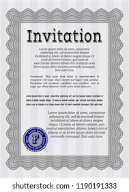 Grey Formal invitation. With linear background. Beauty design. Customizable, Easy to edit and change colors. 