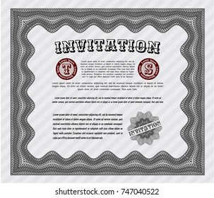 Grey Formal invitation. Lovely design. Customizable, Easy to edit and change colors. With complex background. 
