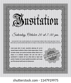 Grey Formal invitation. Money Pattern design. With complex background. Customizable, Easy to edit and change colors. 