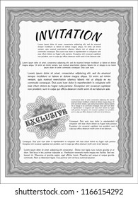 Grey Formal invitation. Money Pattern. Complex background. Vector illustration. 