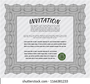 Grey Formal invitation. Money Pattern design. With quality background. Customizable, Easy to edit and change colors. 