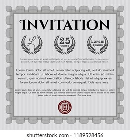 Grey Formal invitation. Money Pattern. With background. Customizable, Easy to edit and change colors. 
