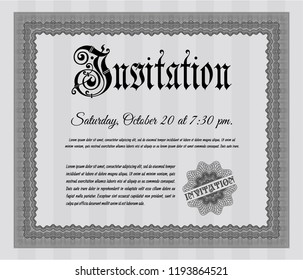 Grey Formal invitation. Money Pattern. With quality background. Vector illustration. 