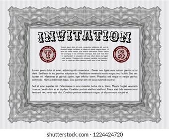 Grey Formal invitation. Money Pattern design. Vector illustration. With quality background. 
