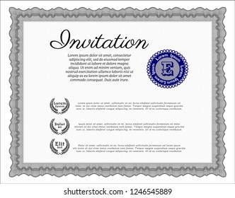 Grey Formal invitation. Money Pattern. Vector illustration. With background. 