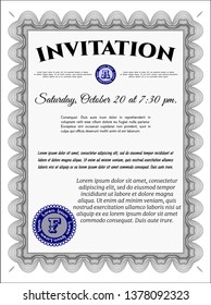 Grey Formal invitation. Money Pattern. Customizable, Easy to edit and change colors. With background. 