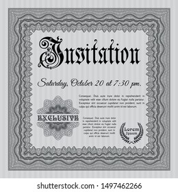 Grey Formal invitation. Money Pattern. With great quality guilloche pattern. Customizable, Easy to edit and change colors. 