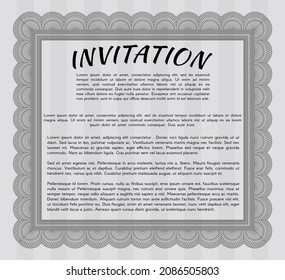 Grey Formal invitation. Money Pattern design. With background. Vector illustration. 