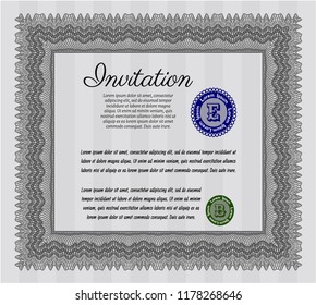 Grey Formal invitation. Money style design. Customizable, Easy to edit and change colors. Printer friendly. 