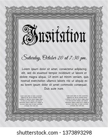 Grey Formal invitation. Money style design. Vector illustration. Complex background. 