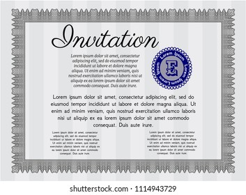 Grey Formal invitation. Printer friendly. Superior design. Customizable, Easy to edit and change colors. 
