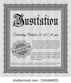 Grey Formal invitation. Printer friendly. Perfect design. Customizable, Easy to edit and change colors. 