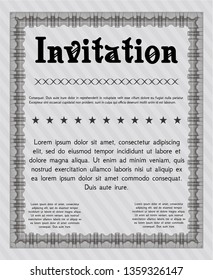 Grey Formal invitation. Printer friendly. Lovely design. Customizable, Easy to edit and change colors. 