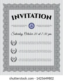 Grey Formal invitation. Printer friendly. Vector illustration. Good design. 