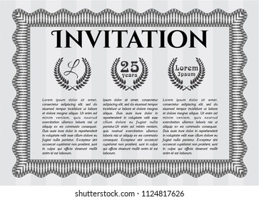 Grey Formal invitation. With quality background. Lovely design. Vector illustration. 