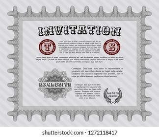 Grey Formal invitation. Sophisticated design. Printer friendly. Customizable, Easy to edit and change colors. 