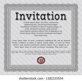 Grey Formal invitation. Superior design. Complex background. Vector illustration. 