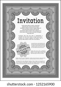 Grey Formal invitation template. Artistry design. Customizable, Easy to edit and change colors. Complex background. 