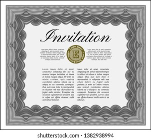 Grey Formal invitation template. With background. Excellent design. Customizable, Easy to edit and change colors. 
