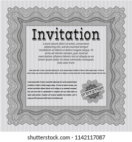 Grey Formal invitation template. Complex background. Beauty design. Vector illustration. 
