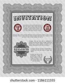 Grey Formal invitation template. Complex background. Customizable, Easy to edit and change colors. Lovely design. 