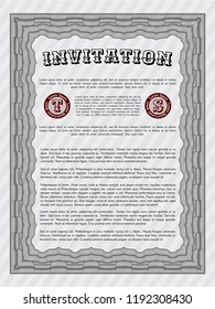 Grey Formal invitation template. With complex background. Cordial design. Customizable, Easy to edit and change colors. 