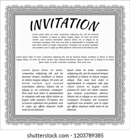 Grey Formal invitation template. With complex linear background. Customizable, Easy to edit and change colors. Perfect design. 