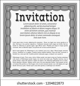 Grey Formal invitation template. With complex background. Customizable, Easy to edit and change colors. Superior design. 