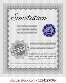 Grey Formal invitation template. Complex background. Lovely design. Customizable, Easy to edit and change colors. 