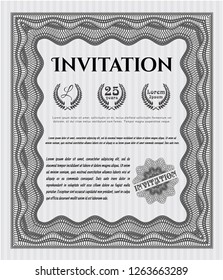 Grey Formal invitation template. Complex background. Customizable, Easy to edit and change colors. Modern design. 