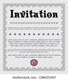 Grey Formal invitation template. With complex background. Customizable, Easy to edit and change colors. Superior design. 