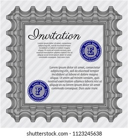 Grey Formal invitation template. Customizable, Easy to edit and change colors. With linear background. Superior design. 