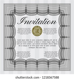 Grey Formal invitation template. Customizable, Easy to edit and change colors. Printer friendly. Beauty design. 
