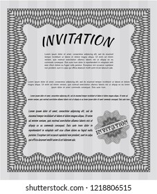 Grey Formal invitation template. Customizable, Easy to edit and change colors. With background. Elegant design. 
