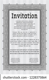 Grey Formal invitation template. Customizable, Easy to edit and change colors. With great quality guilloche pattern. Artistry design. 