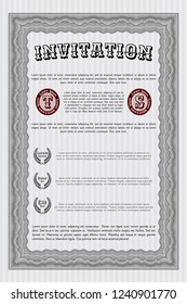 Grey Formal invitation template. Customizable, Easy to edit and change colors. Printer friendly. Good design. 