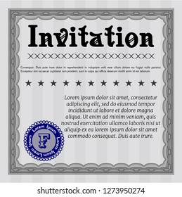 Grey Formal invitation template. Customizable, Easy to edit and change colors. Complex background. Nice design. 