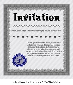 Grey Formal invitation template. Customizable, Easy to edit and change colors. Easy to print. Sophisticated design. 