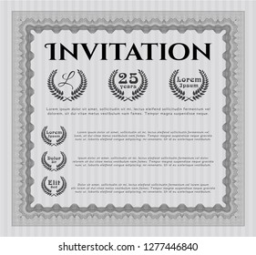 Grey Formal invitation template. Customizable, Easy to edit and change colors. With complex background. Excellent design. 