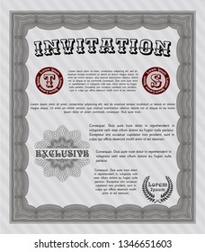 Grey Formal invitation template. Customizable, Easy to edit and change colors. Complex background. Artistry design. 