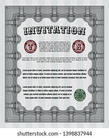 Grey Formal invitation template. Customizable, Easy to edit and change colors. Easy to print. Good design. 