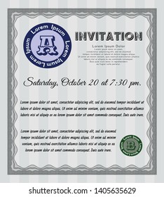 Grey Formal invitation template. Customizable, Easy to edit and change colors. With complex background. Beauty design. 