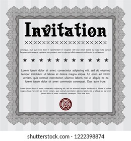 Grey Formal invitation template. Easy to print. Customizable, Easy to edit and change colors. Artistry design. 