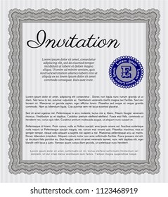 Grey Formal invitation template. Modern design. Complex background. Detailed. 