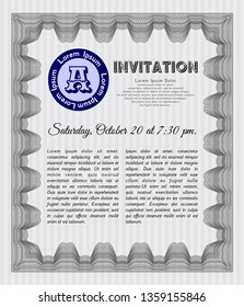 Grey Formal invitation template. Modern design. Complex background. Customizable, Easy to edit and change colors. 